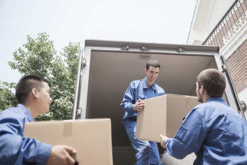 Office furniture and equipment prepared for a Preston commercial move