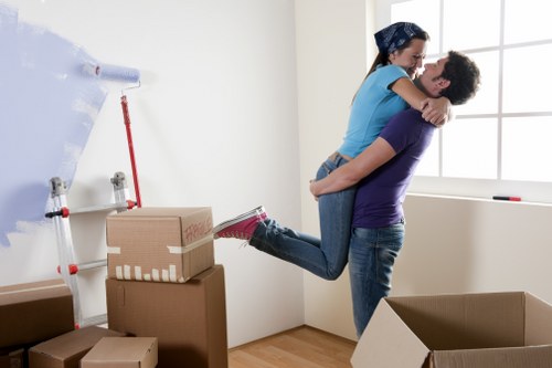 Office relocation team preparing workstations for a Preston move