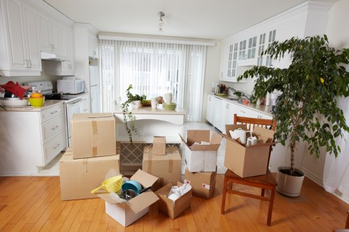 Moving team loading boxes and furniture for a Preston move