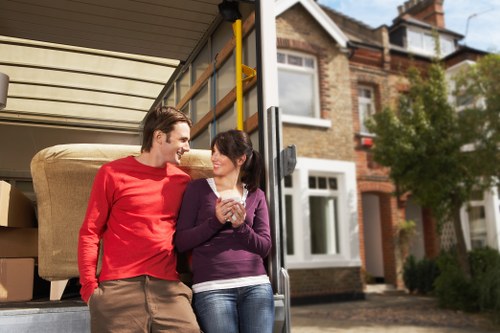 Preston home moving service with boxes and furniture